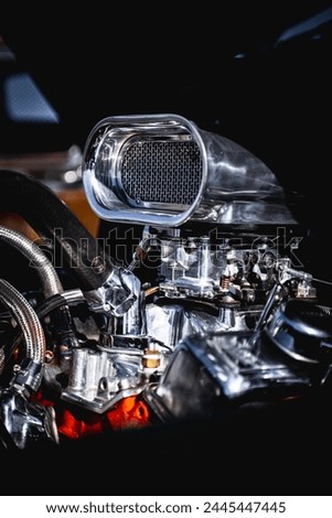Muscle car Engine, Hotrod Engine, Dragster Engine, Hot Rod, Big Engine Royalty-Free Stock Photo #2445447445