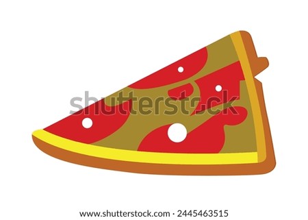 Pizza slice icon vector, clipart.