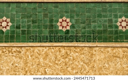 Detail of traditional Moroccan mosaic wall