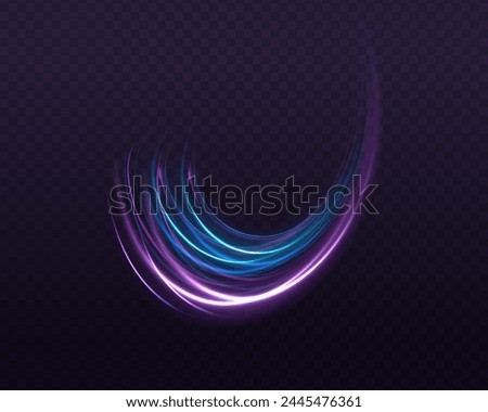 Mystical speed stripes, glitter effect. Neon lines of speed and fast wind. Glow effect, powerful energy. cyber futuristic divider border, purple and blue laser beam isolated. Glow effect, energy.	
