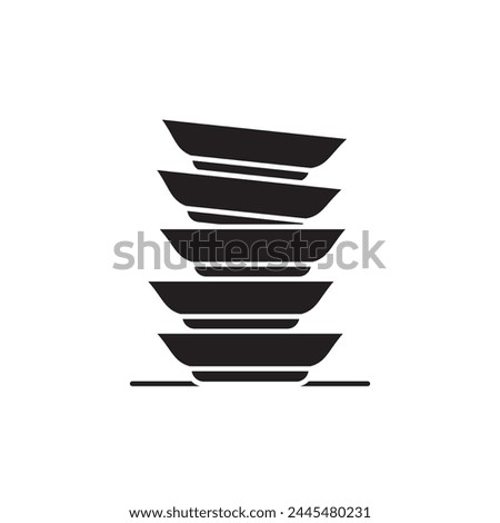 Stack Of Food Plates icon, template for graphic and web design. vector illustration