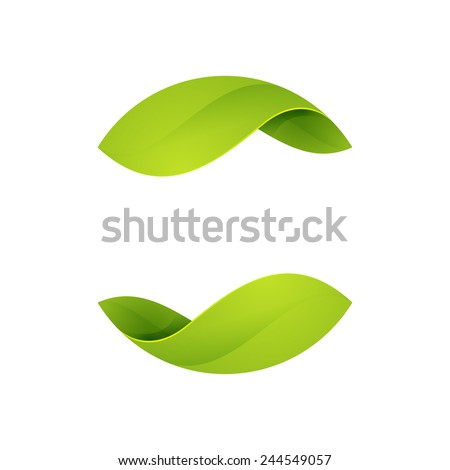 Abstract sphere green leaf logo
