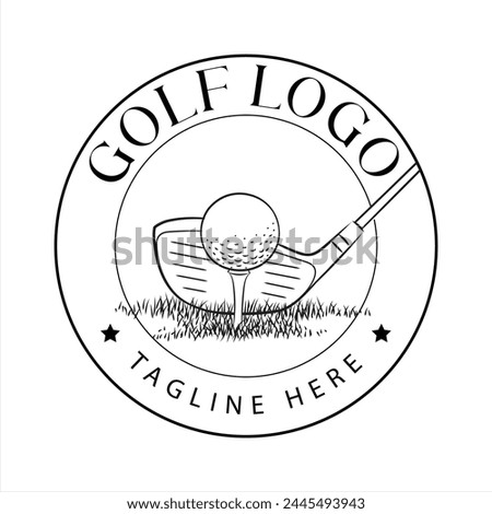 Golf logo, company logo design idea, sketch vector illustration