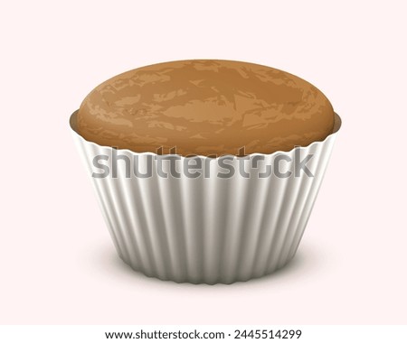 Vector illustration of silver cupcake template without decoration, isolated on white background. Created using gradient meshes, EPS 10