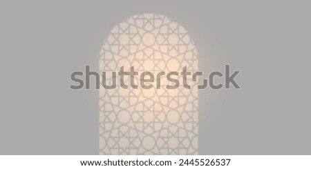 Abstract Arabesque windows shadow background with traditional ornament, ramadan islamic design.