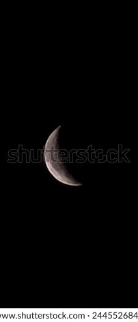 Half moon natural picture in black background
