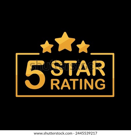 Five to five star icon or good customer rating vector clip art.