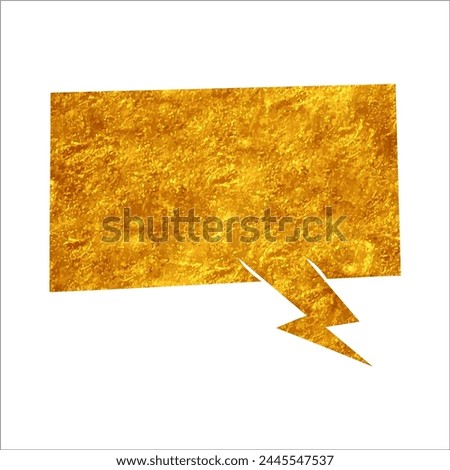 glistering gold foil chat bubble