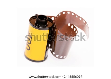 Roll Film strip isolated white background