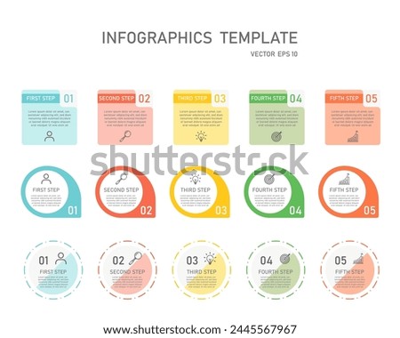 Infographic data grid design template, modular grid page layout set.