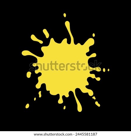 Yellow splash of painting vector color splash clip art.