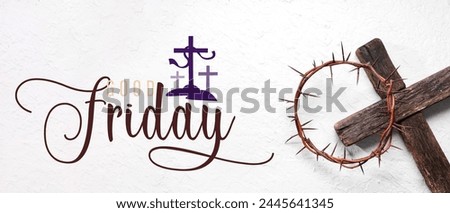 Banner for Good Friday with crown of thorns and cross