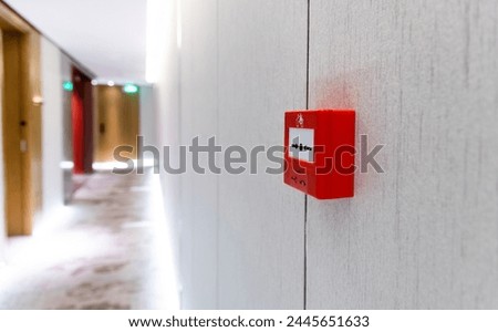 Fire alarm system on the wall