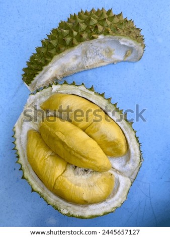 Musang king fruit from kuala lumpur very delicious Royalty-Free Stock Photo #2445657127