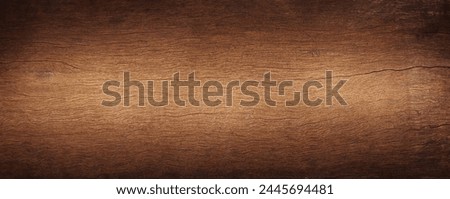 Rustic wood plank background. Old brown dark wooden table, top view