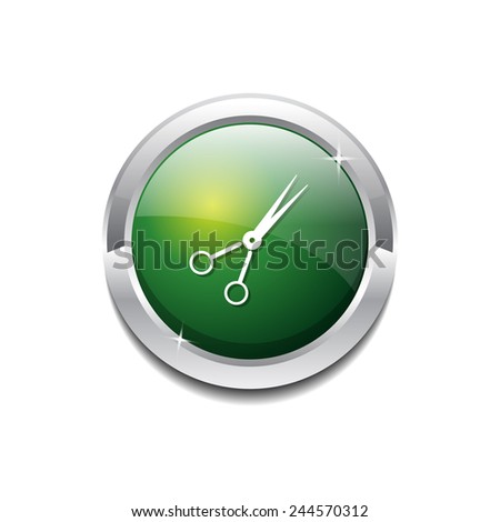 Scissor Green Vector Icon Button
