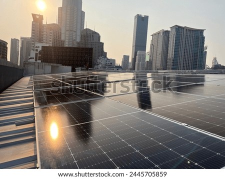 The picture shows the installation of solar panels.
