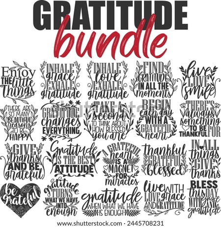 Gratitude Grateful Vector Designs Bundle