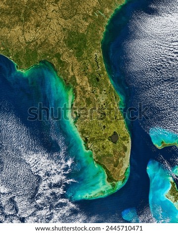Turbid waters off Florida. Turbid waters off Florida. Elements of this image furnished by NASA. Royalty-Free Stock Photo #2445710471