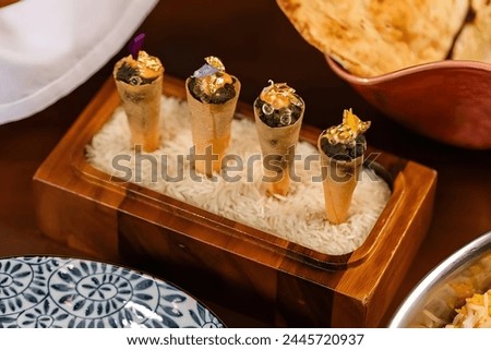 Explore lavish dining experiences worldwide, from sumptuous dishes to exclusive locales, elevating every moment to VIP status.Indulge in Culinary Opulence. Luxury Dishes Luxe Destinations VIP Moments
 Royalty-Free Stock Photo #2445720937