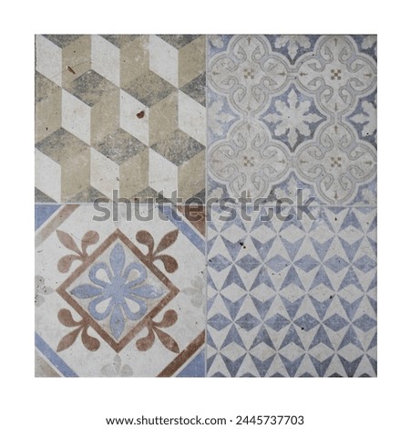 Enliven Spaces with Time-Worn Elegance: Captivating Checkerboard Decorated Tiles Infuse Charm and Character into Every Surface Royalty-Free Stock Photo #2445737703