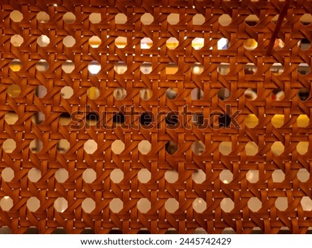 woven bamboo wall background in restaurant