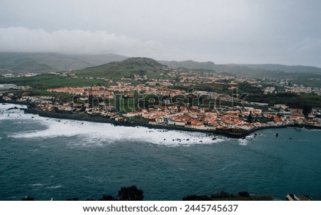 View over the city of Horta on the island of Faial, Azores, Portugal.