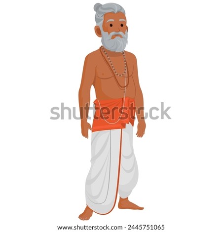 Hindu priest in traditional clothing Royalty-Free Stock Photo #2445751065