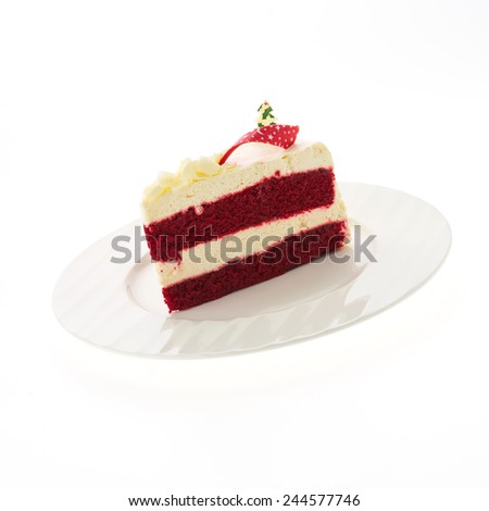 Red velvet cakes isolated on white background