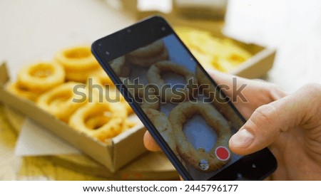 Taking photo of food with smartphone , mobile photographer . High quality 4k footage