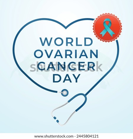 World Ovarian Cancer Day design template. ovarian cancer illustration. blue ribbon. cancer ribbon. vector eps 10.