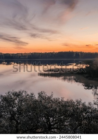 At sunset, Aulejas lake, Latvian nature, Latgale.