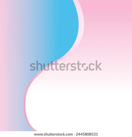 Pastel background, blue, pink, clear, sweet curves, simple but cute.