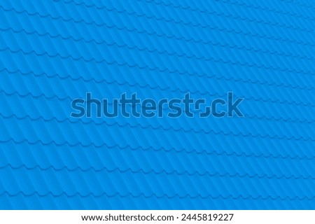 Blue Paint Tile Roof House Abstract Pattern Architecture Surface Background Home Texture.