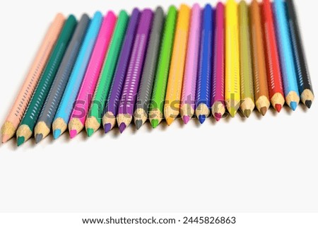 Colored pencils for drawing various colors for children. Children's creativity concept.