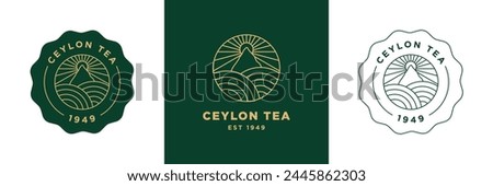 Tea logo emblem. Modern and vintage Tea shop, brand badge design. Minimalist, elegant tea icon symbol