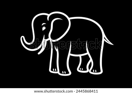 Elephant Icon.Cute elephant cartoon outline icon. Cute baby elephant cartoon outline.