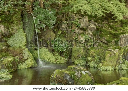 Waterfall in a deep forest of Japan
Small waterfall inside a garden.
