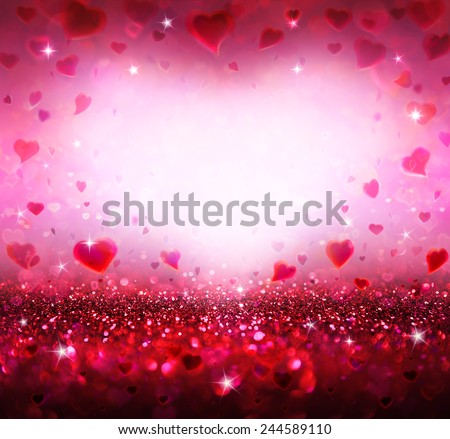 valentines background with hearts flying