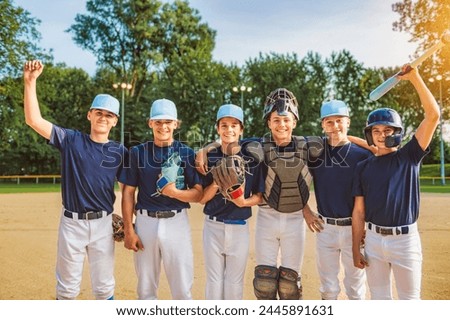A Baseball team having fun together for the victory
