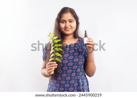 neem leaves, essential oil bottle, dandruff, hair loss,women, indian 
