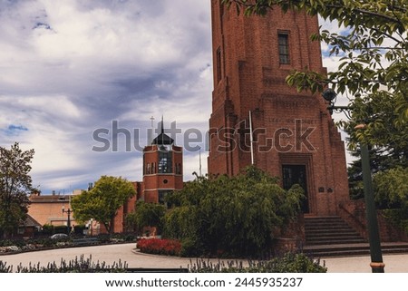 The Bathurst War Memorial Carillon with All Saints Anglican Cathedral in background Royalty-Free Stock Photo #2445935237