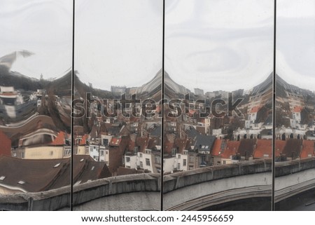 Background with city reflection, abstract city view