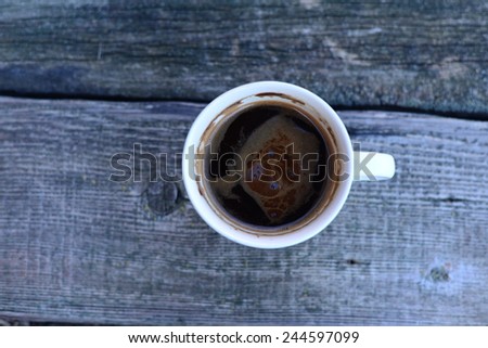 coffee with wood background