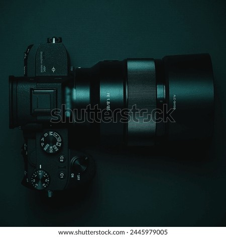 Closeup of camera with lens photo with cinematic effect | Beautiful image | Beautiful background | Digital camera photo 