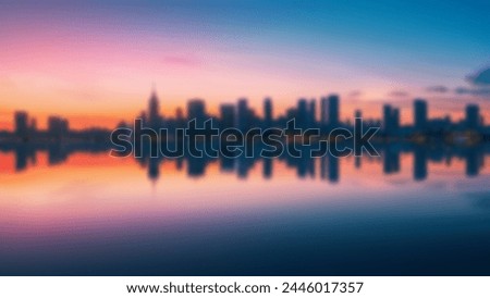 Blurred sunset city abstract background