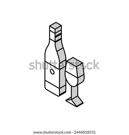 chardonnay white wine isometric icon vector. chardonnay white wine sign. isolated symbol illustration Royalty-Free Stock Photo #2446018531