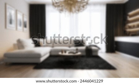Defocus blurred abstract background of scandinavian interior