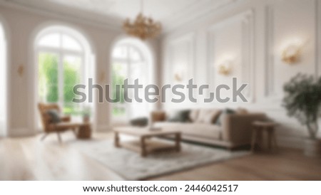 Defocus blurred abstract background of scandinavian interior