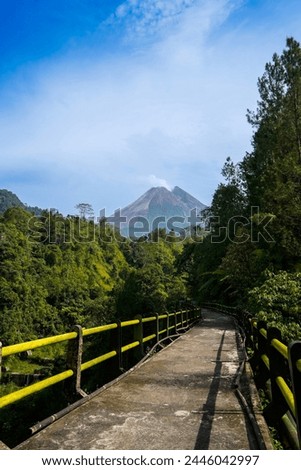 Mt. Merapi in Yogyakarta view from Kali Kuning Royalty-Free Stock Photo #2446042997